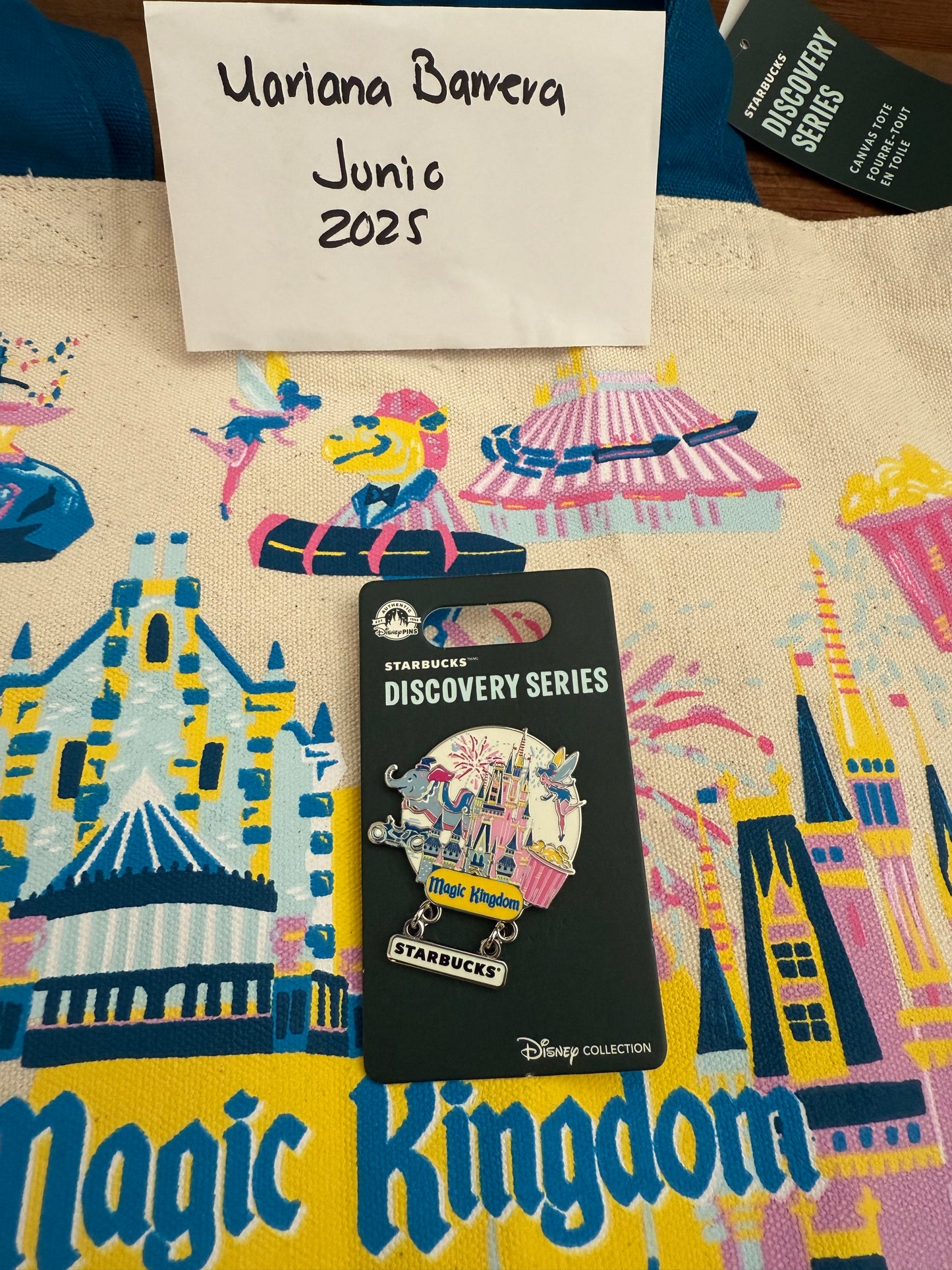DISNEY X STARBUCKS Tote bag & pin Magic Kingdom