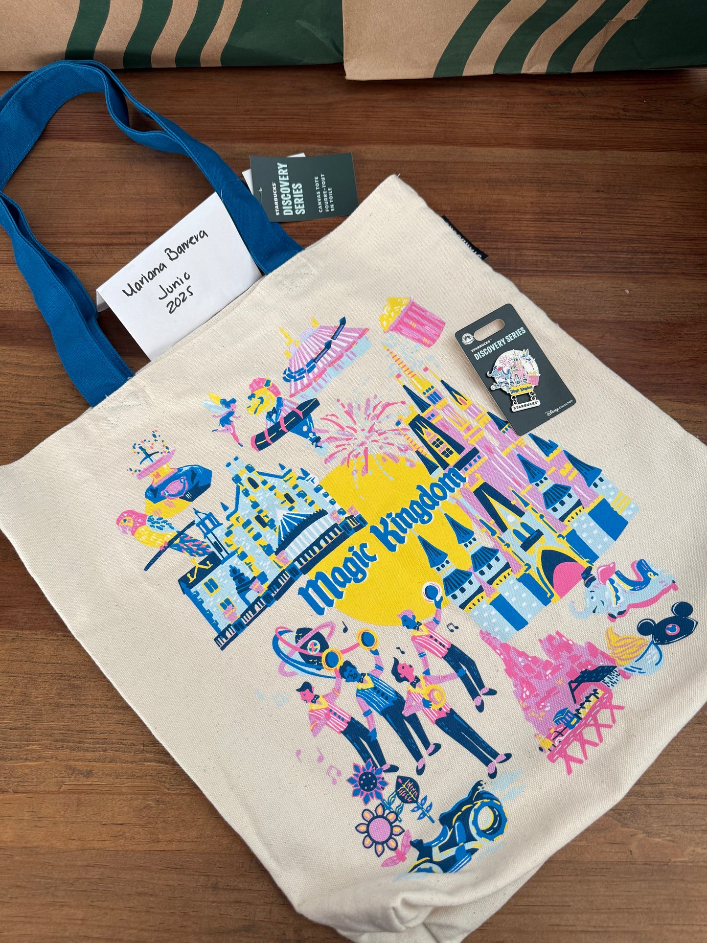 DISNEY X STARBUCKS Tote bag & pin Magic Kingdom