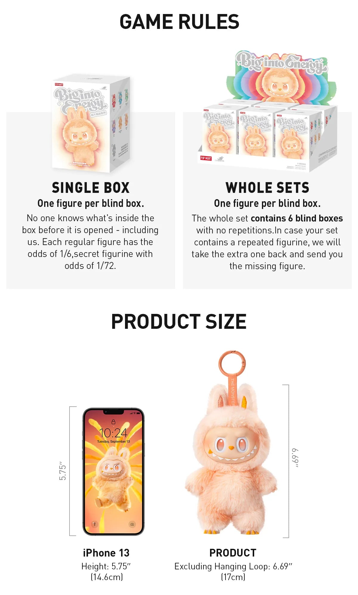 POP MART LABUBU BIG INTO ENERGY caja con 6 piezas