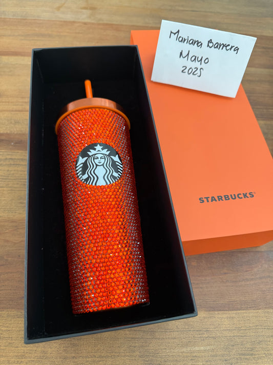 2025 VIETNAM Orange Rhinestone Bling 24 oz