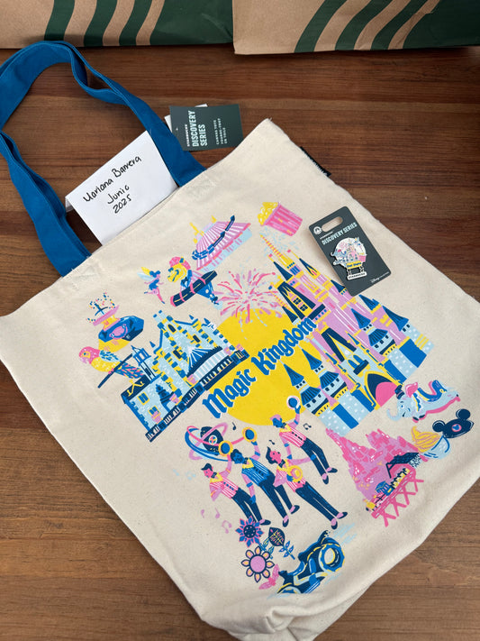 DISNEY X STARBUCKS Tote bag & pin Magic Kingdom