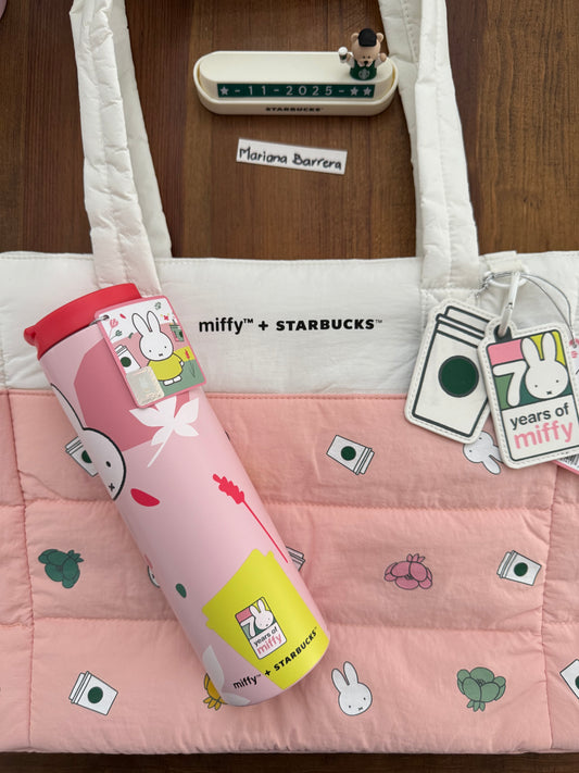 2025 Starbucks Tailandia + Miffy Termo Floral acero