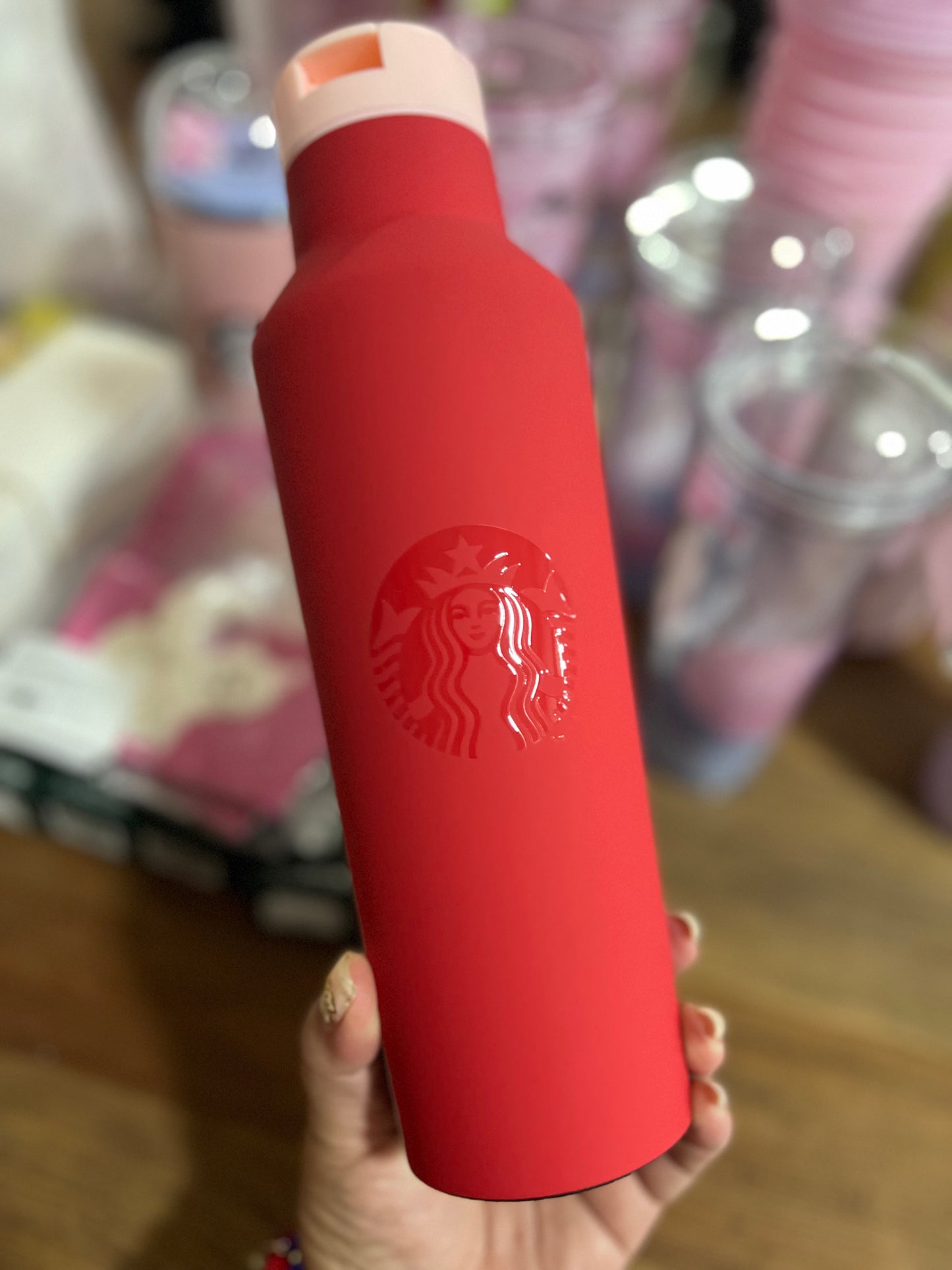 Starbucks Indonesia Corckcicle Botella Roja mate Soft Touch 20oz