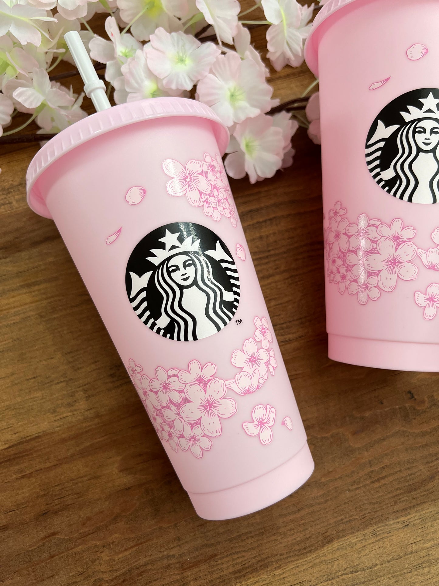 Starbucks Malasia Cherry Blossom Petals Reusable Cup 24OZ