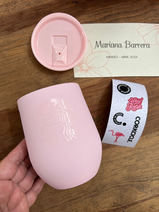 Starbucks Indonesia Corckcicle Botella Rosa mate Soft Touch 12oz