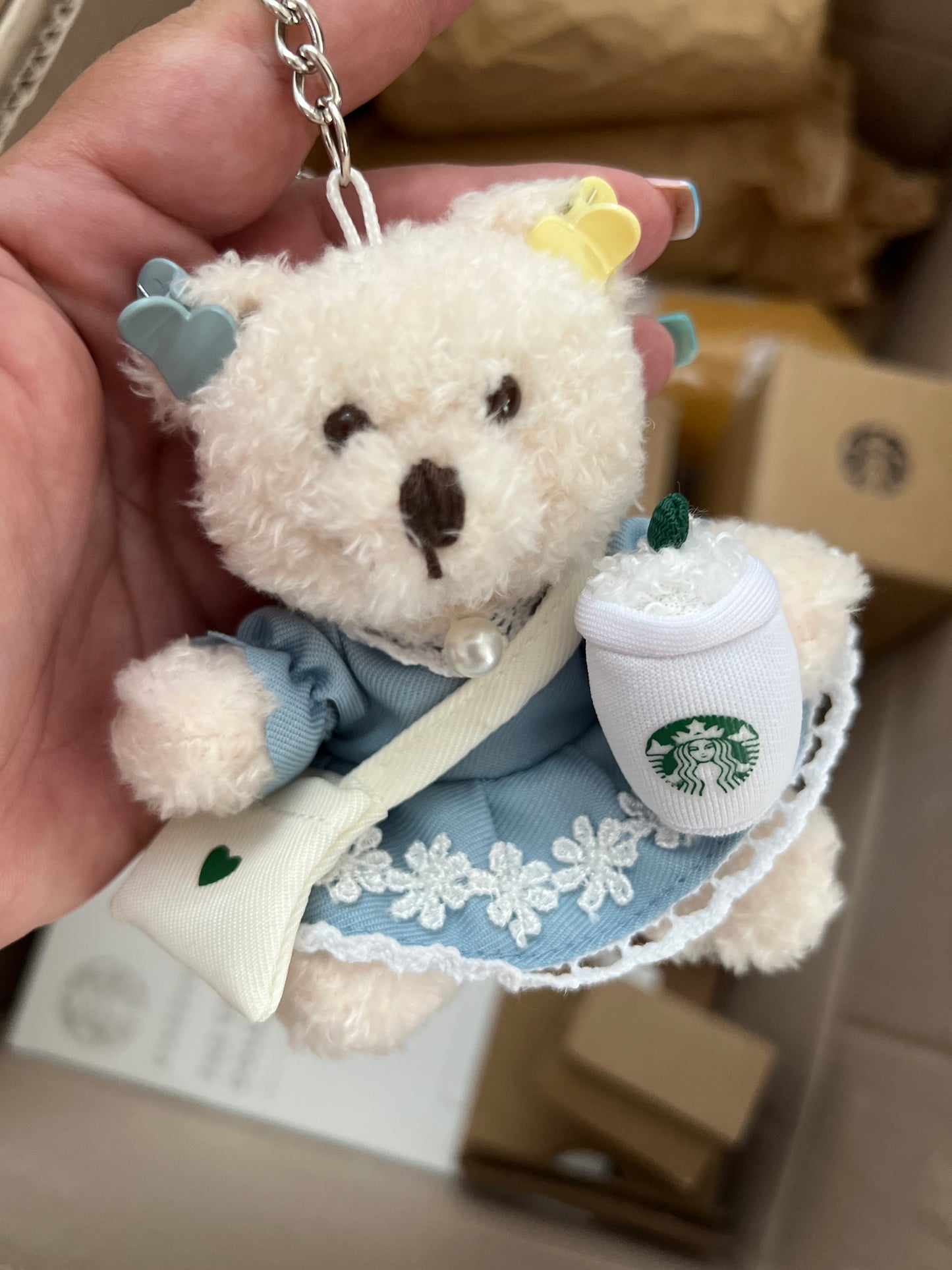 Starbucks Korea French Summer Bearista Keychain