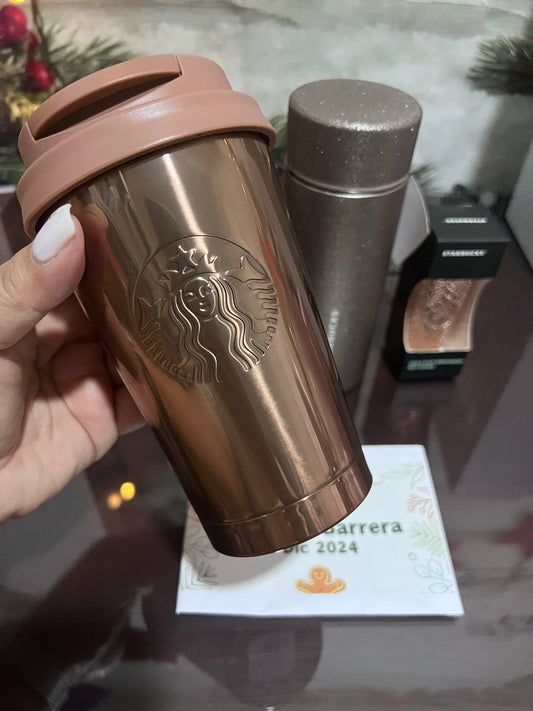 Japón vaso de acero inoxidable TOGO dorado 355 ml