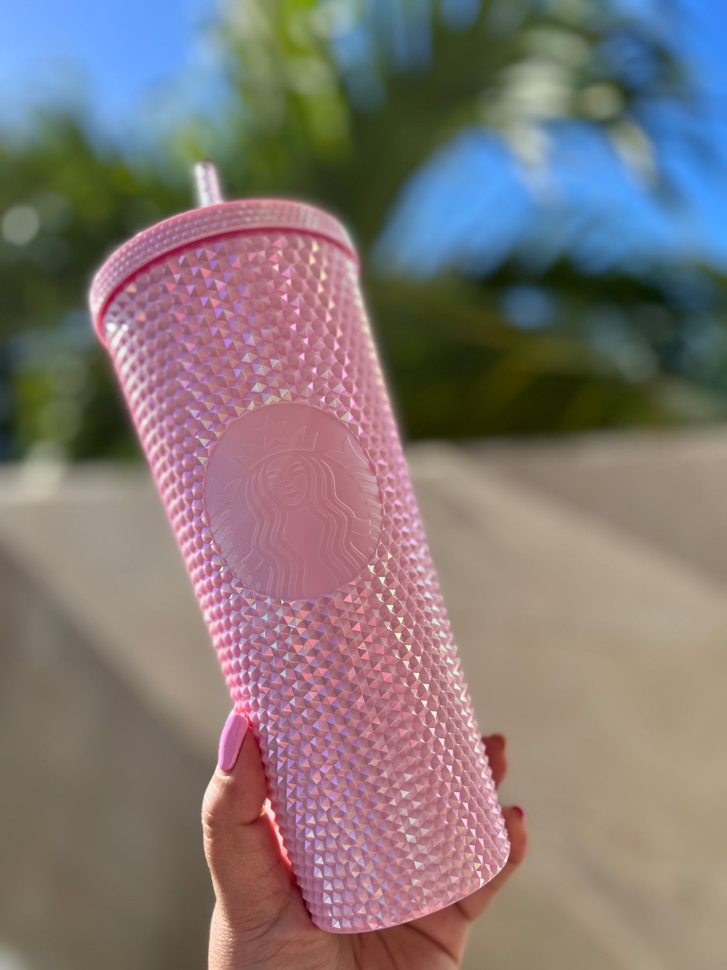 Starbucks Taiwan Studded Mirror Pink 24oz