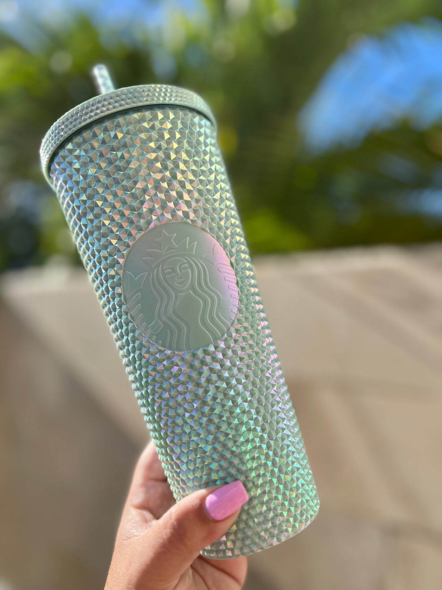 Starbucks Taiwan Studded Mirror Blue 24oz