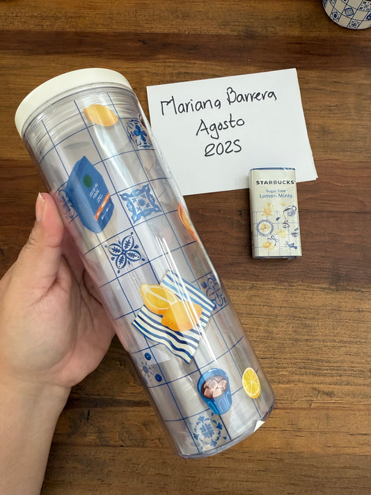 2025 Starbucks Korea Vaso tubo Verano Mediterraneo 16 oz